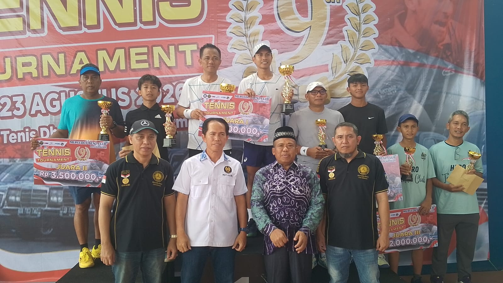 Peringati HUT ke-9, Mercedes-Benz Club Banjarmasin Sukses Gelar Turnamen Tenis Peserta Nasional dan PON